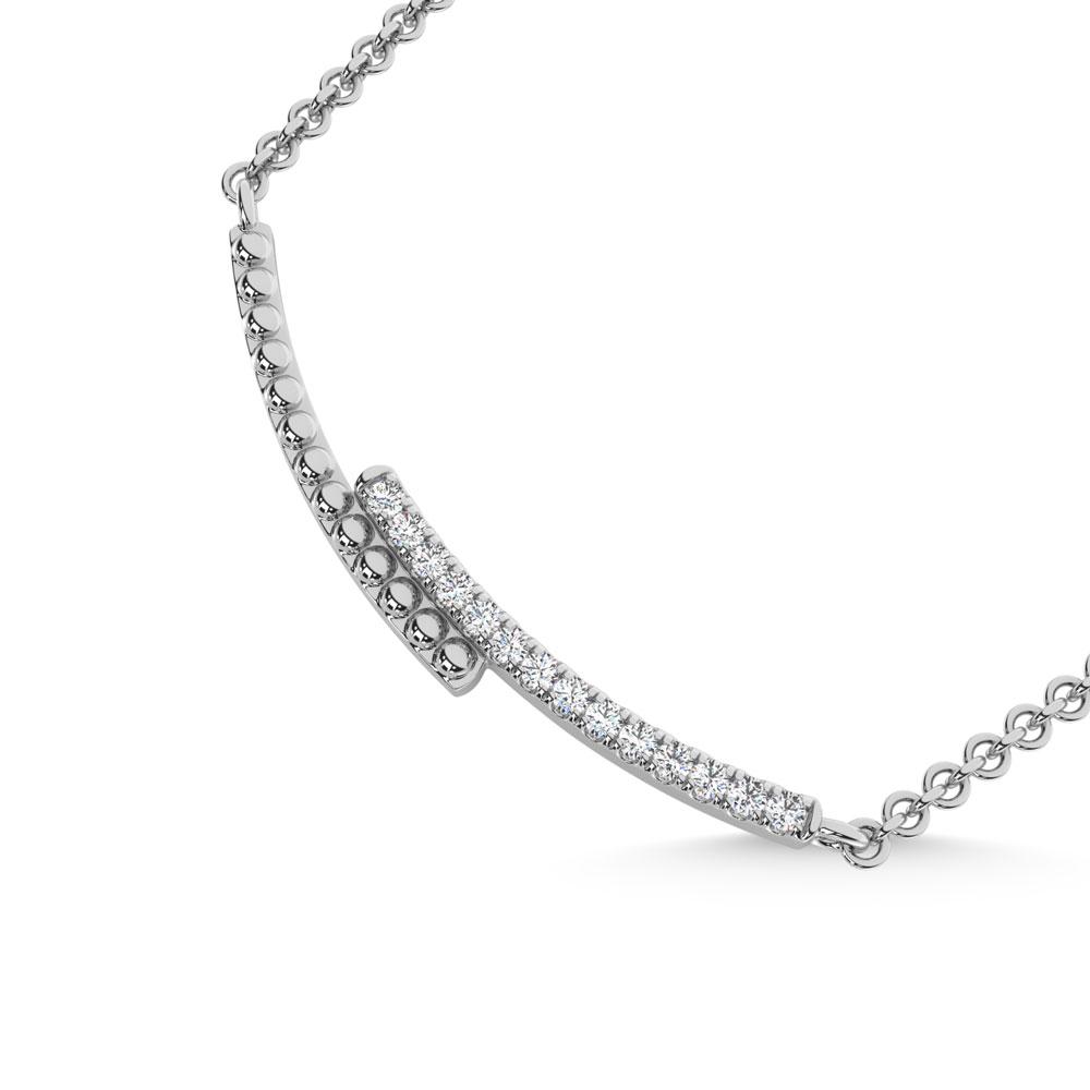 10K White Gold 1/10 Ct.Tw. Diamond Fashion Necklace