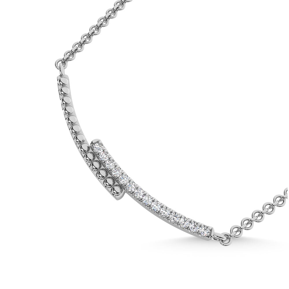 10K White Gold 1/10 Ct.Tw. Diamond Fashion Necklace