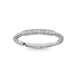 14K White Gold Diamond 1/10 Ct.Tw. Stackable Band