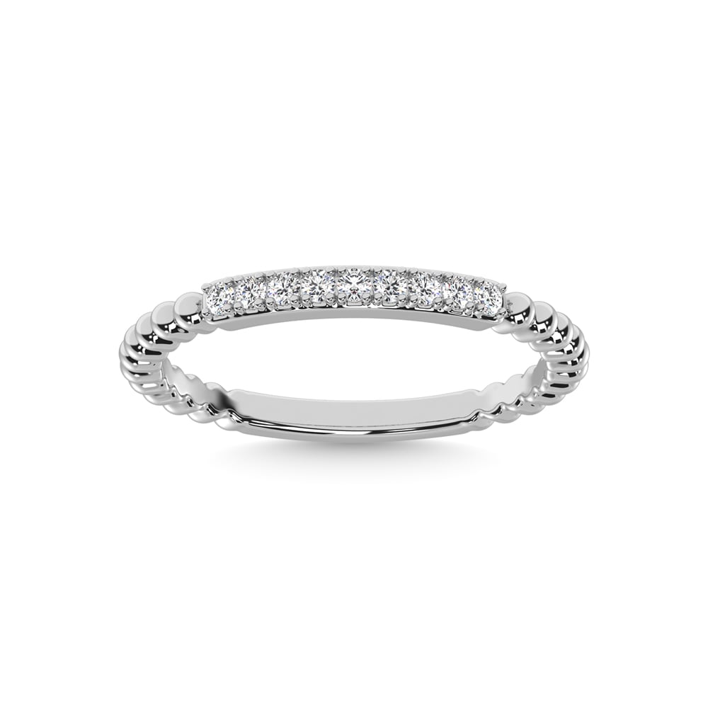 14K White Gold Diamond 1/10 Ct.Tw. Stackable Band
