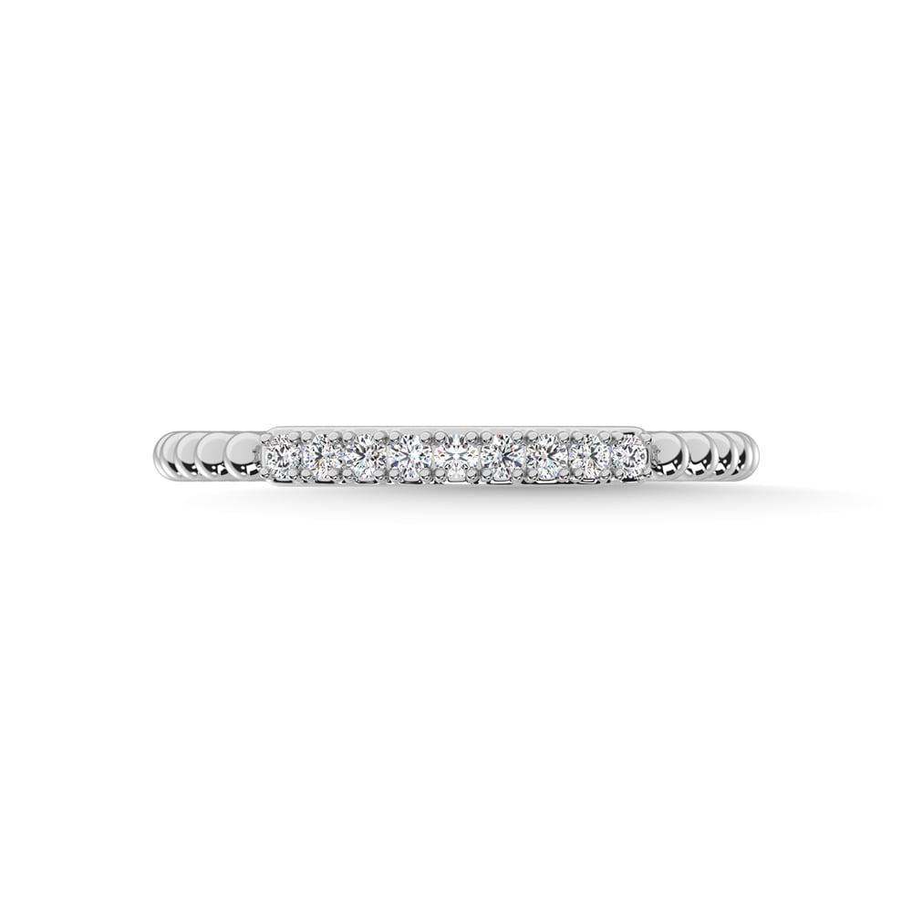 14K White Gold Diamond 1/10 Ct.Tw. Stackable Band