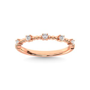 10K Rose Gold Diamond 1/10 Ct.Tw. Stackable Band