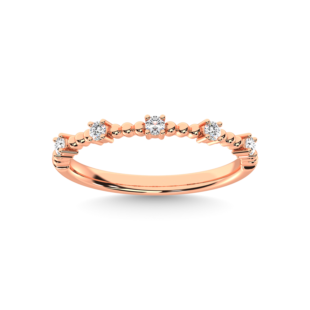 10K Rose Gold Diamond 1/10 Ct.Tw. Stackable Band