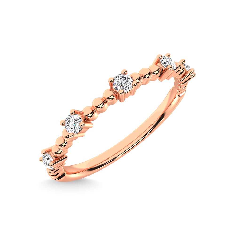 10K Rose Gold Diamond 1/10 Ct.Tw. Stackable Band