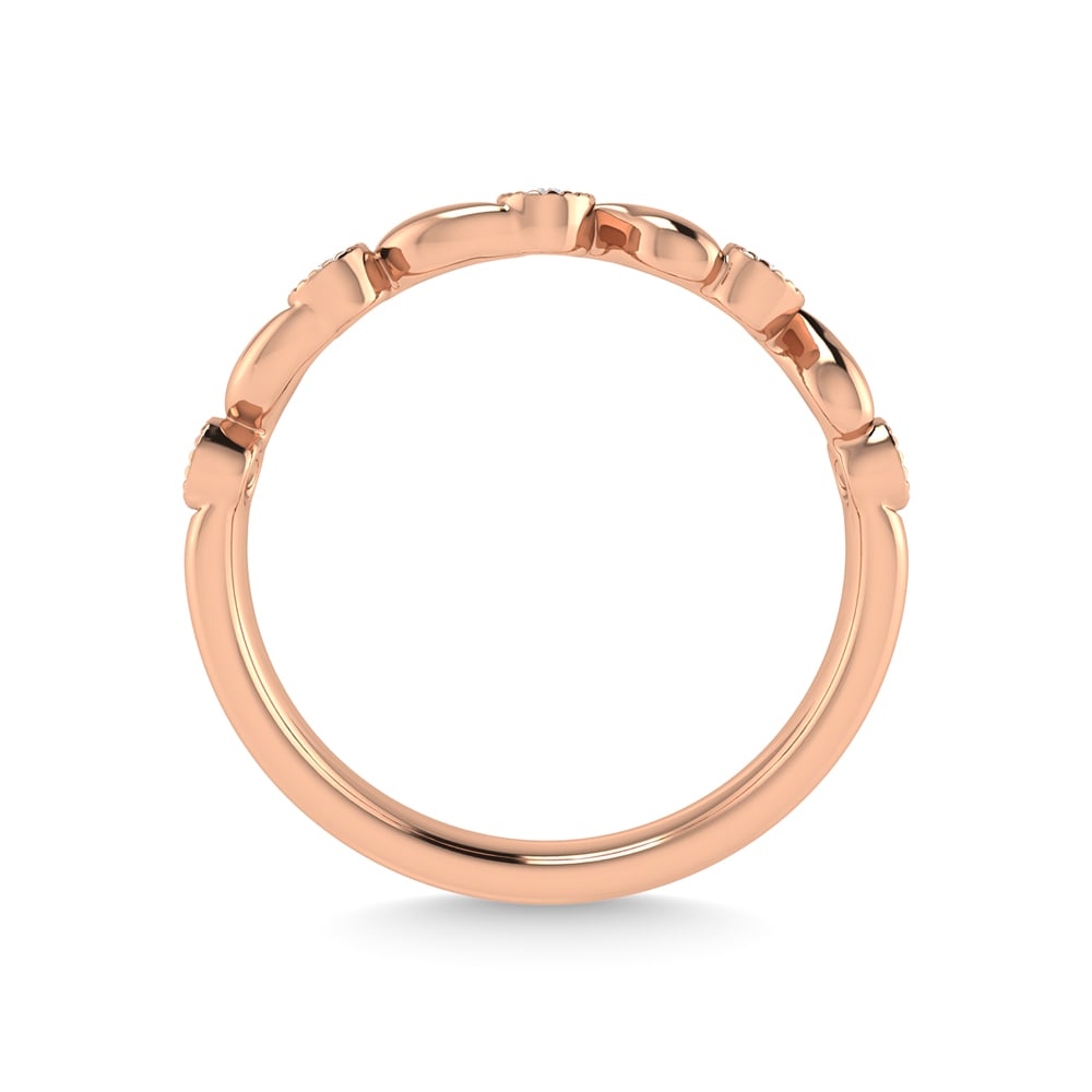 10K Rose Gold Diamond 1/10 Ct.Tw. Stackable Band