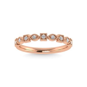10K Rose Gold Diamond 1/10 Ct.Tw. Stackable Band