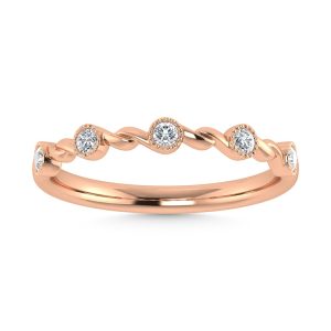 10K Rose Gold Diamond 1/10 Ct.Tw. Stackable Band