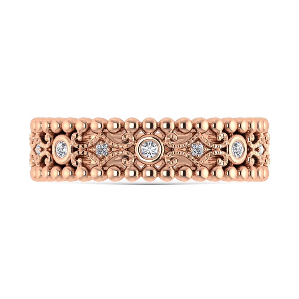 10K Rose Gold 1/10 Ct.Tw. Diamond Fashion Band