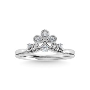 10K White Gold Diamond 1/10 Ct.Tw. Curve Band