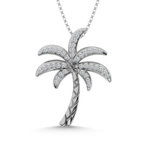 14K White Gold Diamond 1/10 Ct.Tw. Fashion Pendant