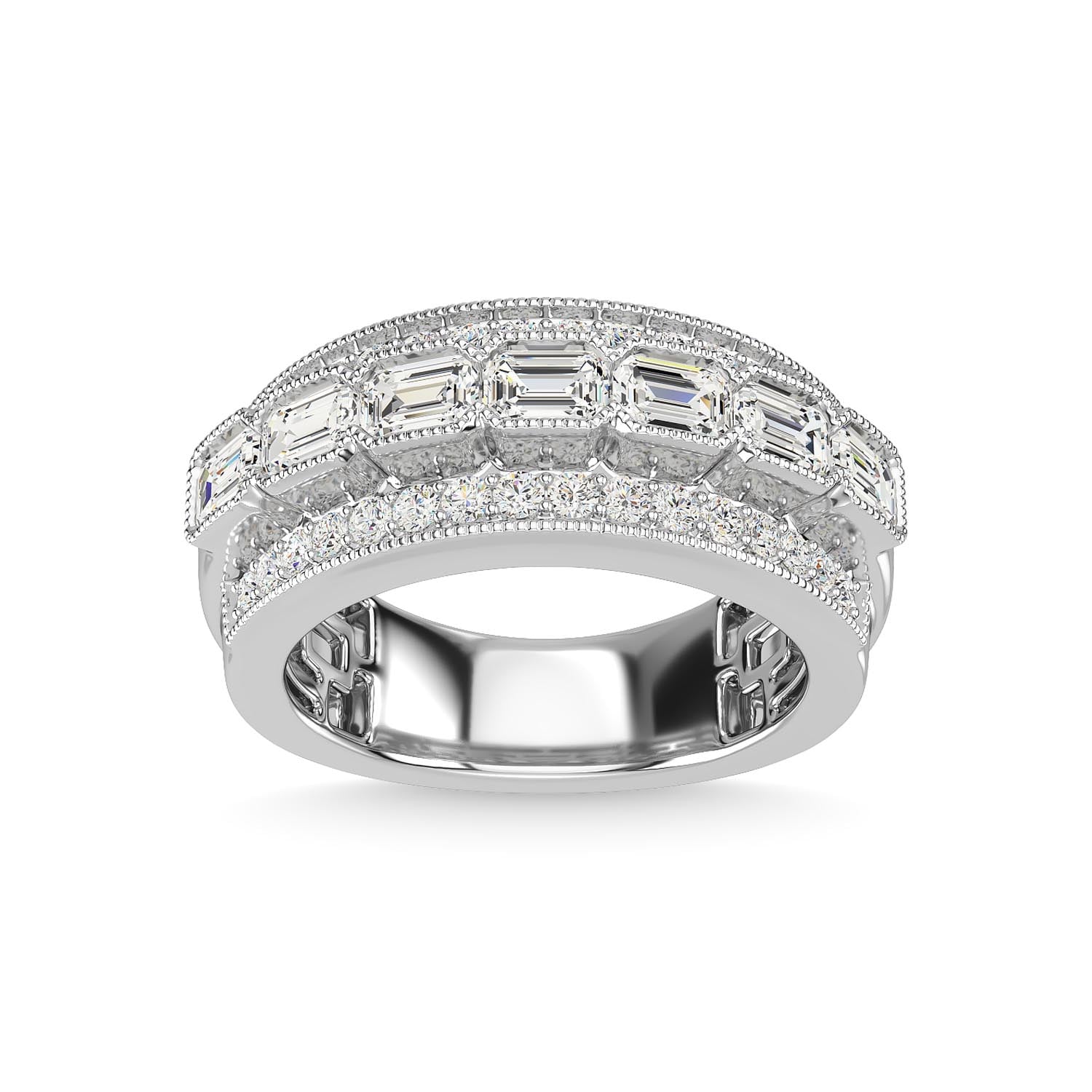 14K White Gold Diamond 1 5/8 Ct.Tw Fashion Ring