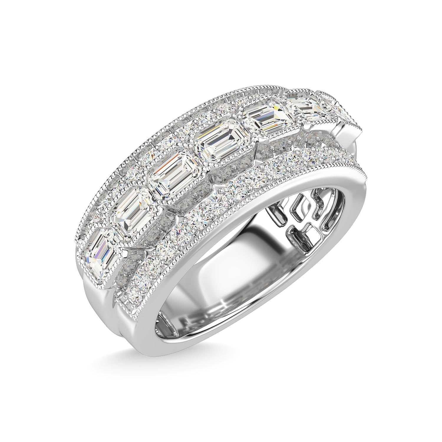14K White Gold Diamond 1 5/8 Ct.Tw Fashion Ring