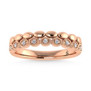 14K Rose Gold Diamond 1/20 Ct.Tw. Stackable Band