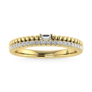 14K Yellow Gold Diamond 1/6 Ct.Tw. Stackable Band