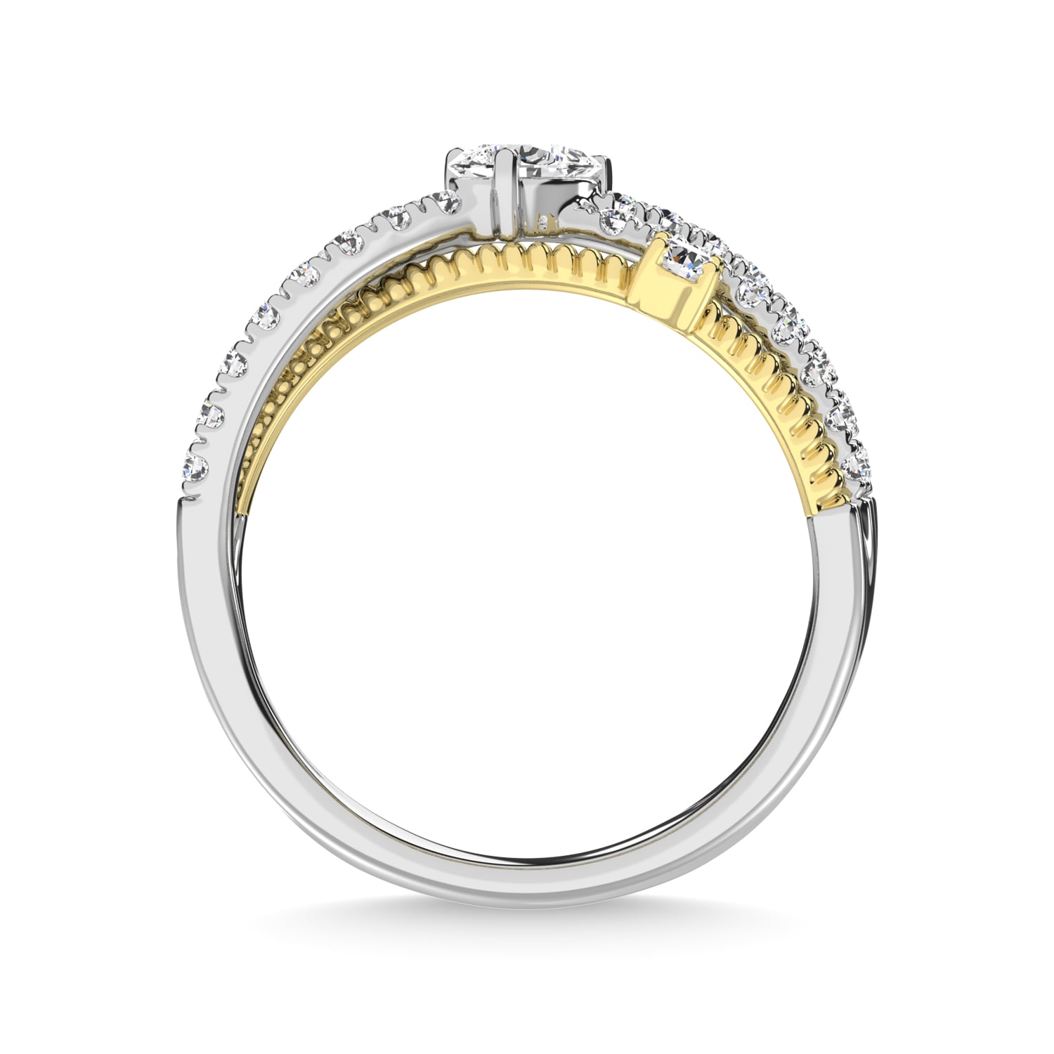 14K Two Tone Diamond 3/4 Ct.Tw. Fashion Ring