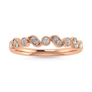 14K Rose Gold Diamond 1/8 Ct.Tw. Stackable Band