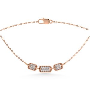 10K Rose Gold Diamond 1/6 Ct.Tw. Fashion Necklace (18 inches)