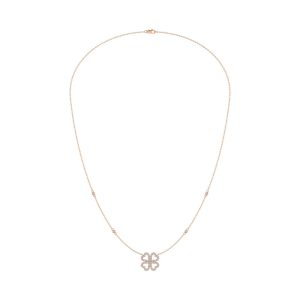 14K Rose Gold Diamond 1/3 Ct.Tw. Flower Necklace (18 inches)