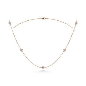 14K Rose Gold Diamond 1/6 Ct.Tw. Fashion Necklace (18 inches)