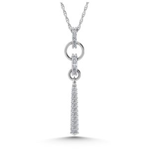14K White Gold Diamond 1/5.Ct. Tw. Fashion Pendant