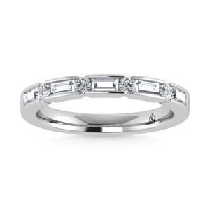 14K White Gold Diamond 1/2.Ct. Tw. Mens Machine Band