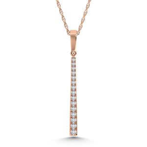 14K Rose Gold  1/5 Ct.Tw. Diamond Slide Pendant