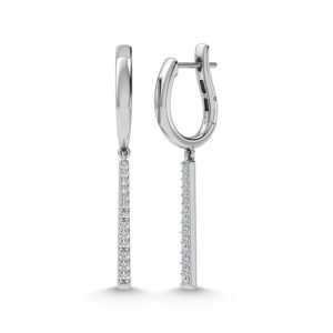 14K White Gold Diamond 1/4.Ct. Tw. Fashion Earrings