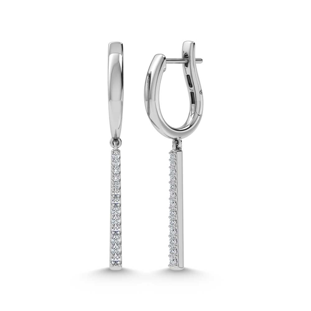 14K White Gold Diamond 1/4.Ct. Tw. Fashion Earrings