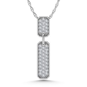 14K White Gold  1/5 Ct.Tw. Diamond Fashion Pendant