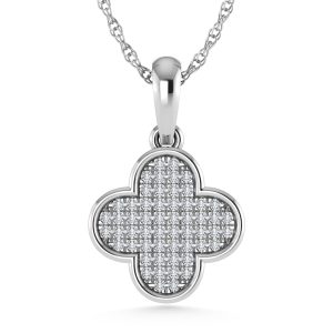 14K White Gold Diamond 1/10.Ct. Tw. Fashion Pendant