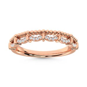 10K Rose Gold Diamond 1/10 Ct. Tw. Stackable Band