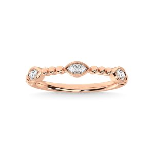 14K Rose Gold Diamond 1/10 Ct.Tw. Stackable Band