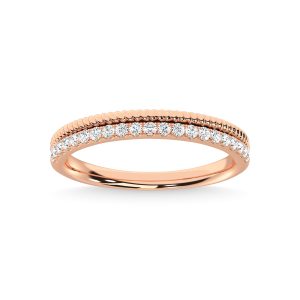 14K Rose Gold Diamond 1/5 Ct.Tw. Stackable Band