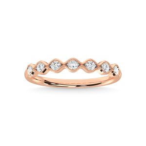 14K Rose Gold Diamond 1/4 Ct.Tw. Stackable Band