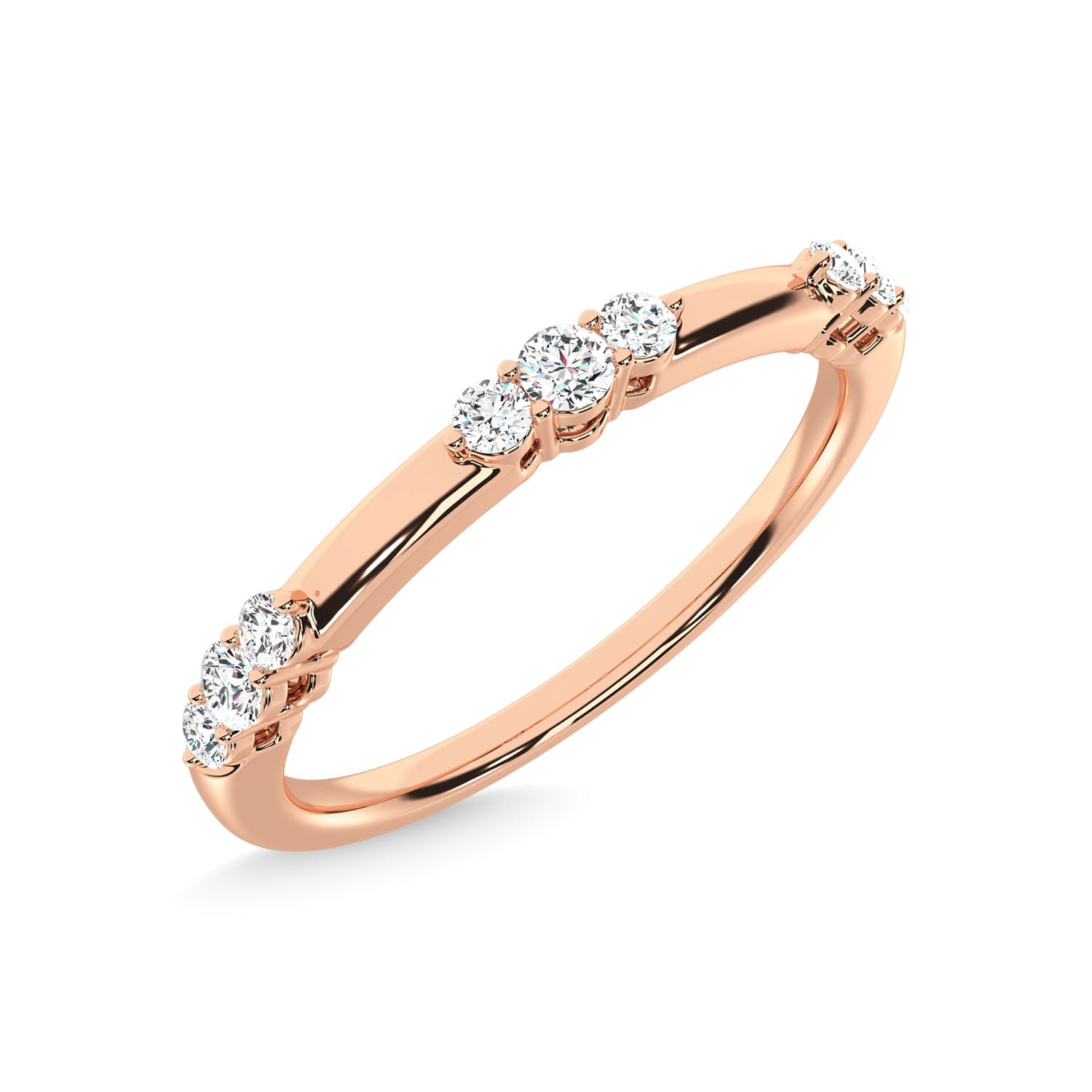 10K Rose Gold Diamond 1/6 Ct.Tw. Stackable Band