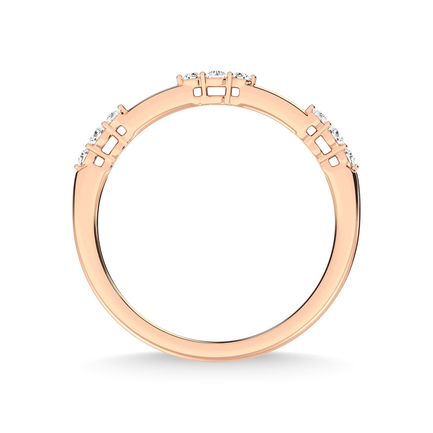 10K Rose Gold Diamond 1/6 Ct.Tw. Stackable Band