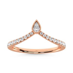 10K Rose Gold Diamond 1/4 Ct. Tw. Chevron Band