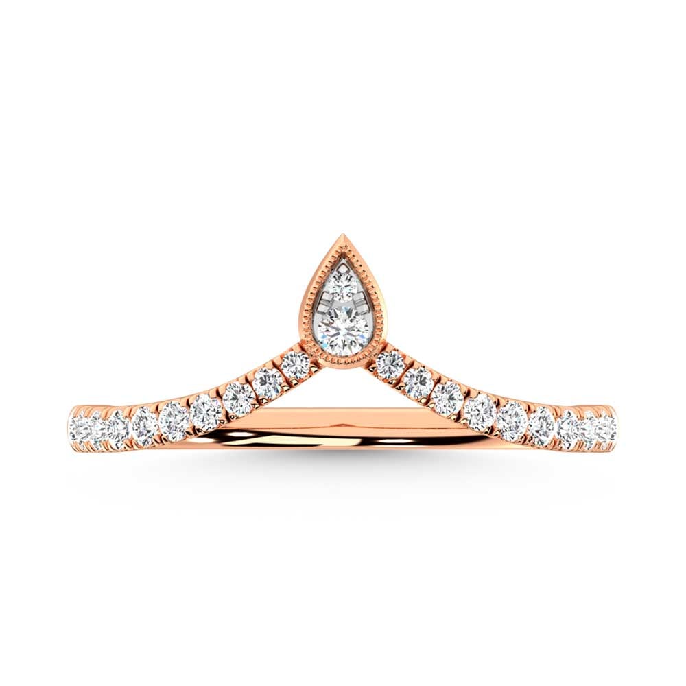 10K Rose Gold Diamond 1/4 Ct. Tw. Chevron Band