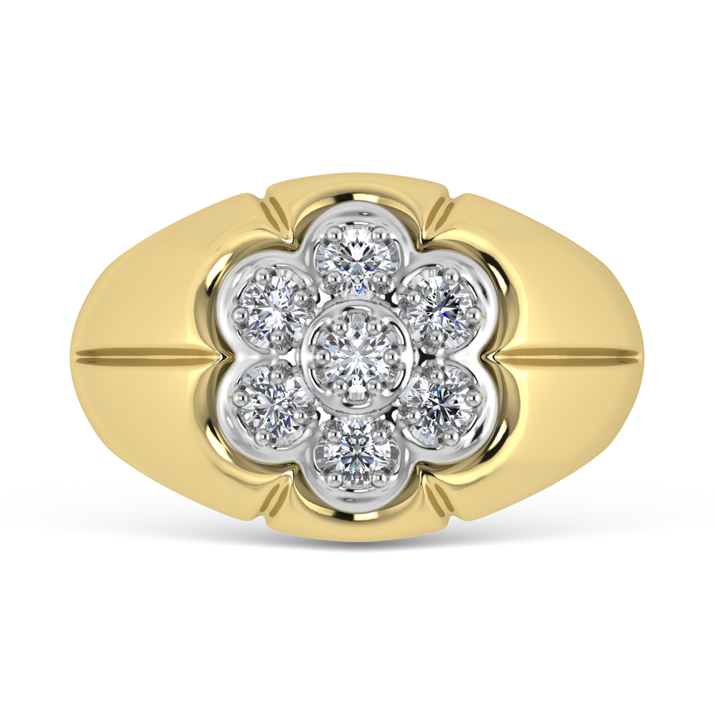 10K Yellow Gold Diamond 1/2 Ct. Tw. Mens Fashion Ring