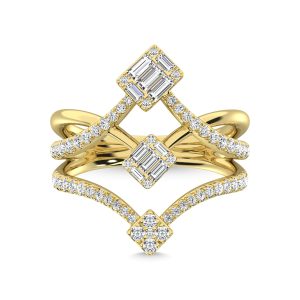 14K Yellow Gold Diamond 3/4 Ct.Tw. Fashion Ring