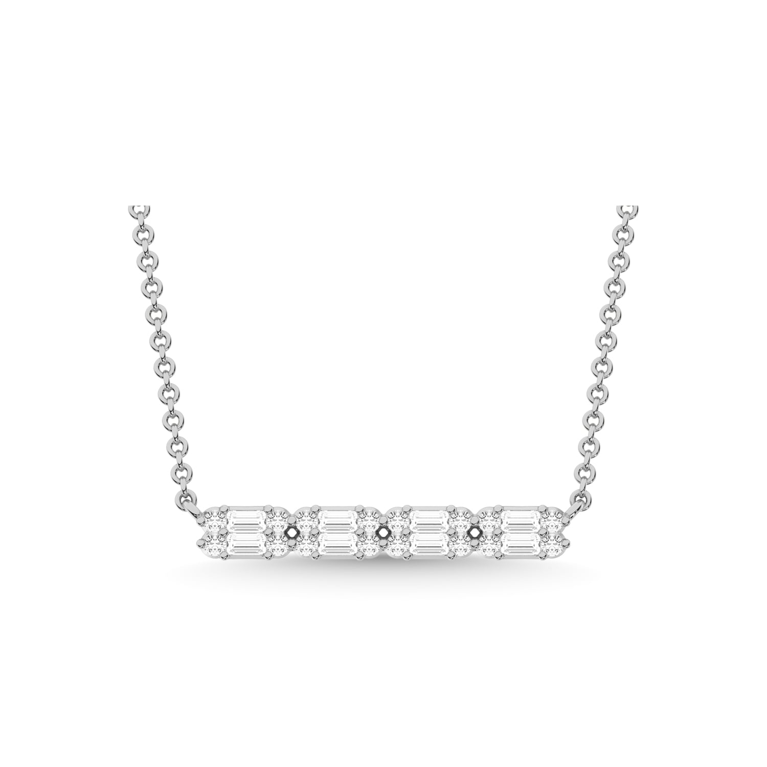 14K White Gold Diamond 1/4 Ct.Tw. Fashion Necklace