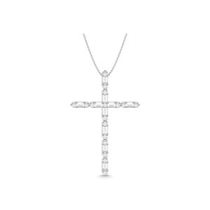 Diamond 1/4 Ct.Tw. Cross Pendant in 14K White Gold