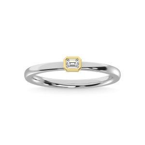 14K Two Tone Diamond 1/10 Ct.Tw. Anniversary Ring