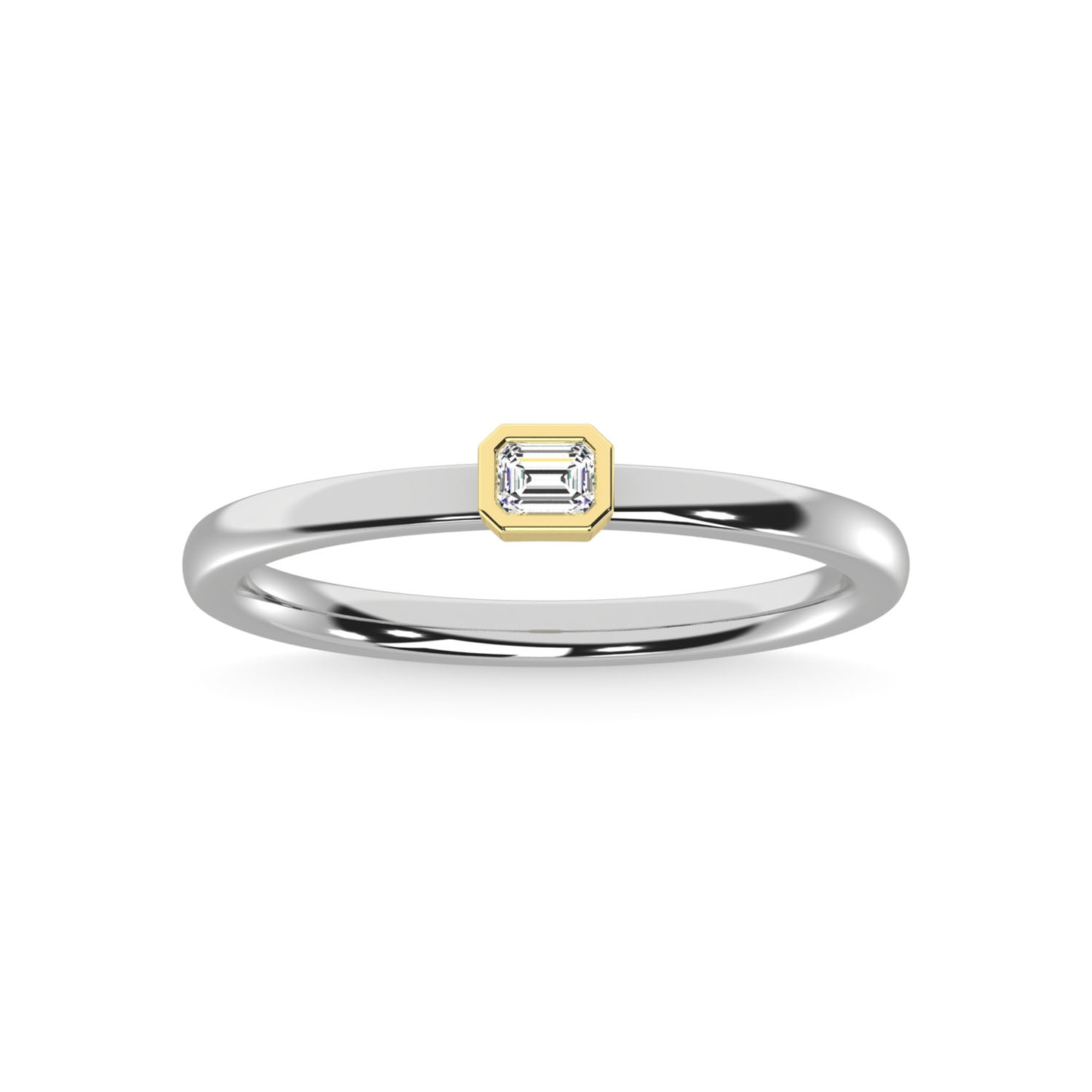 14K Two Tone Diamond 1/10 Ct.Tw. Anniversary Ring