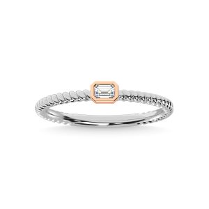 14K Two Tone Diamond 1/8 Ct.Tw. Anniversary Ring