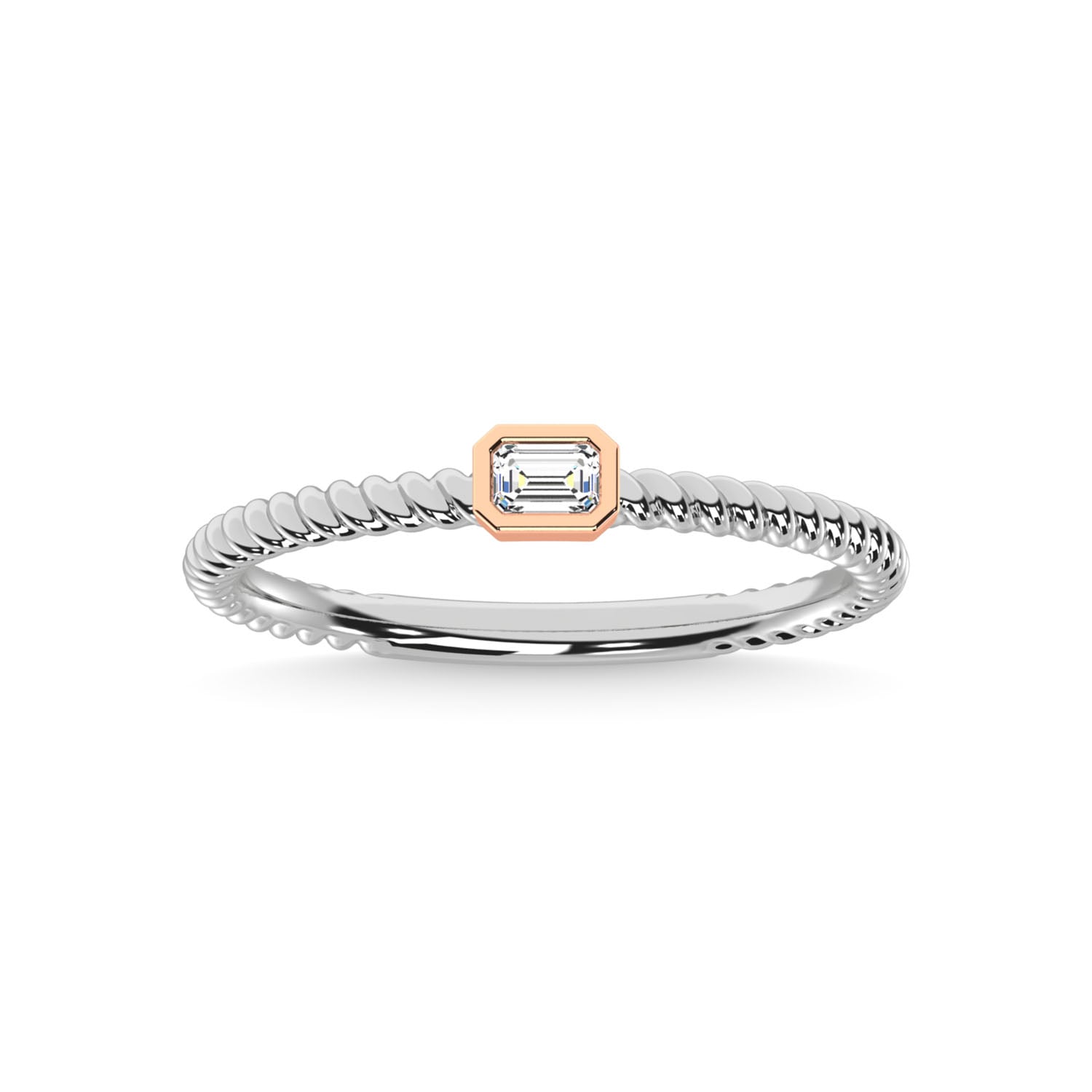 14K Two Tone Diamond 1/8 Ct.Tw. Anniversary Ring