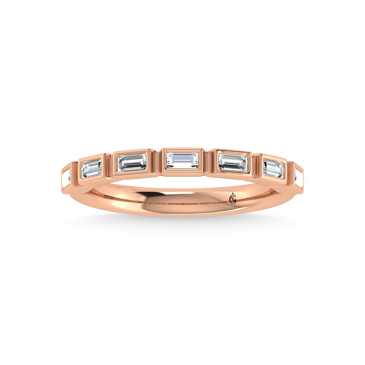 14K Rose Gold Diamond 1/4 Ct.Tw. Stackable Band