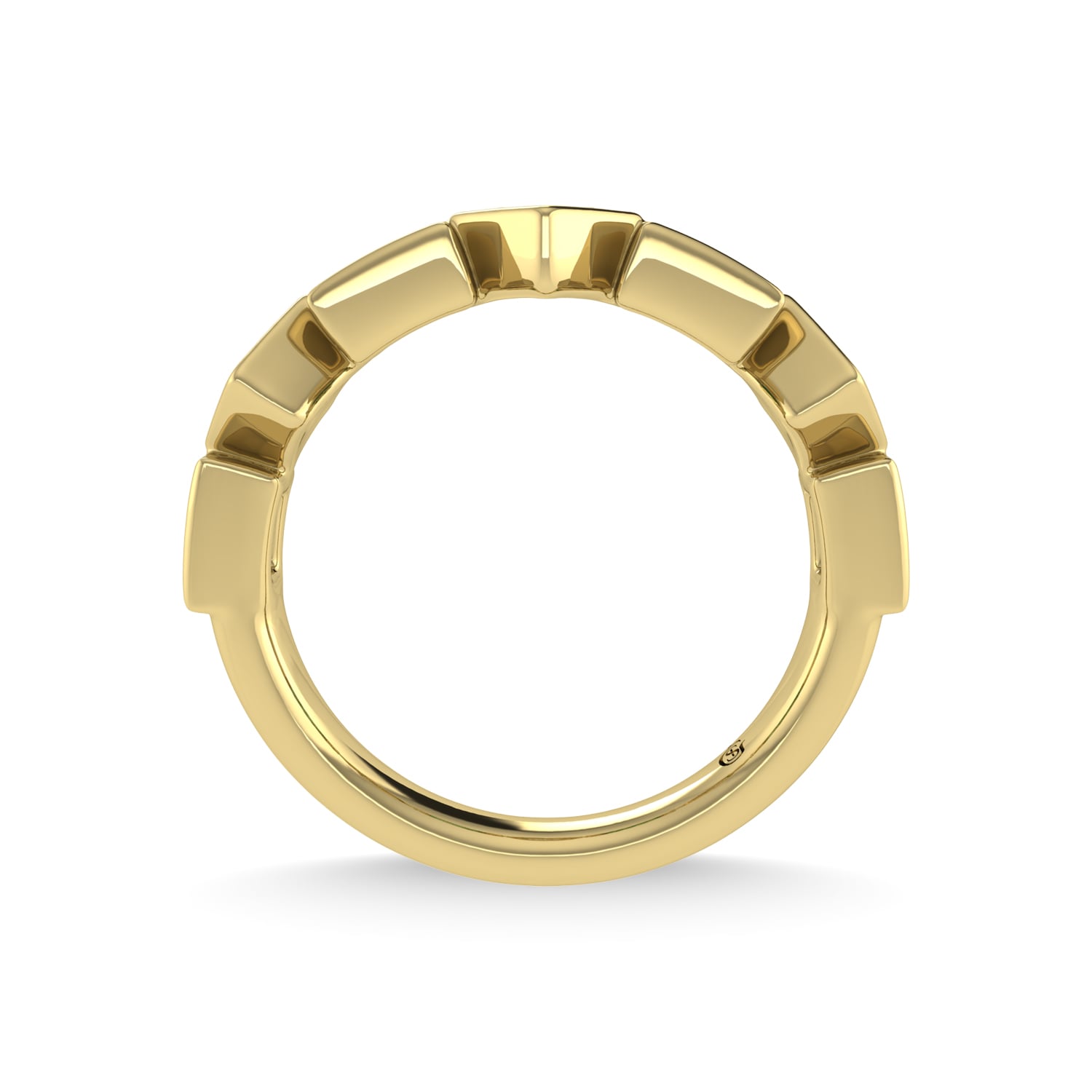 14K Yellow Gold Emerald & Diamond 3/4 Ct.Tw. Band