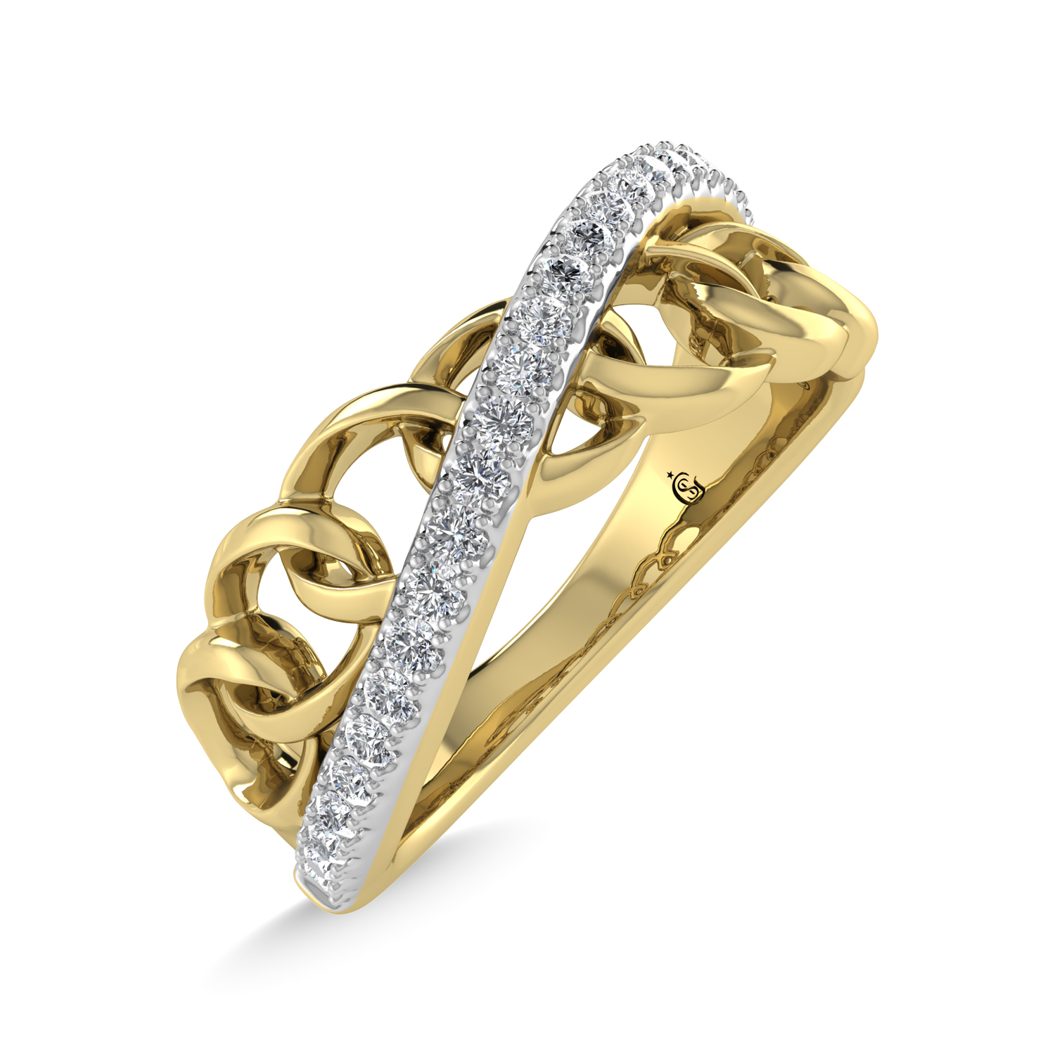 14K Yellow Gold Diamond 1/8 Ct.Tw. Fashion Ring