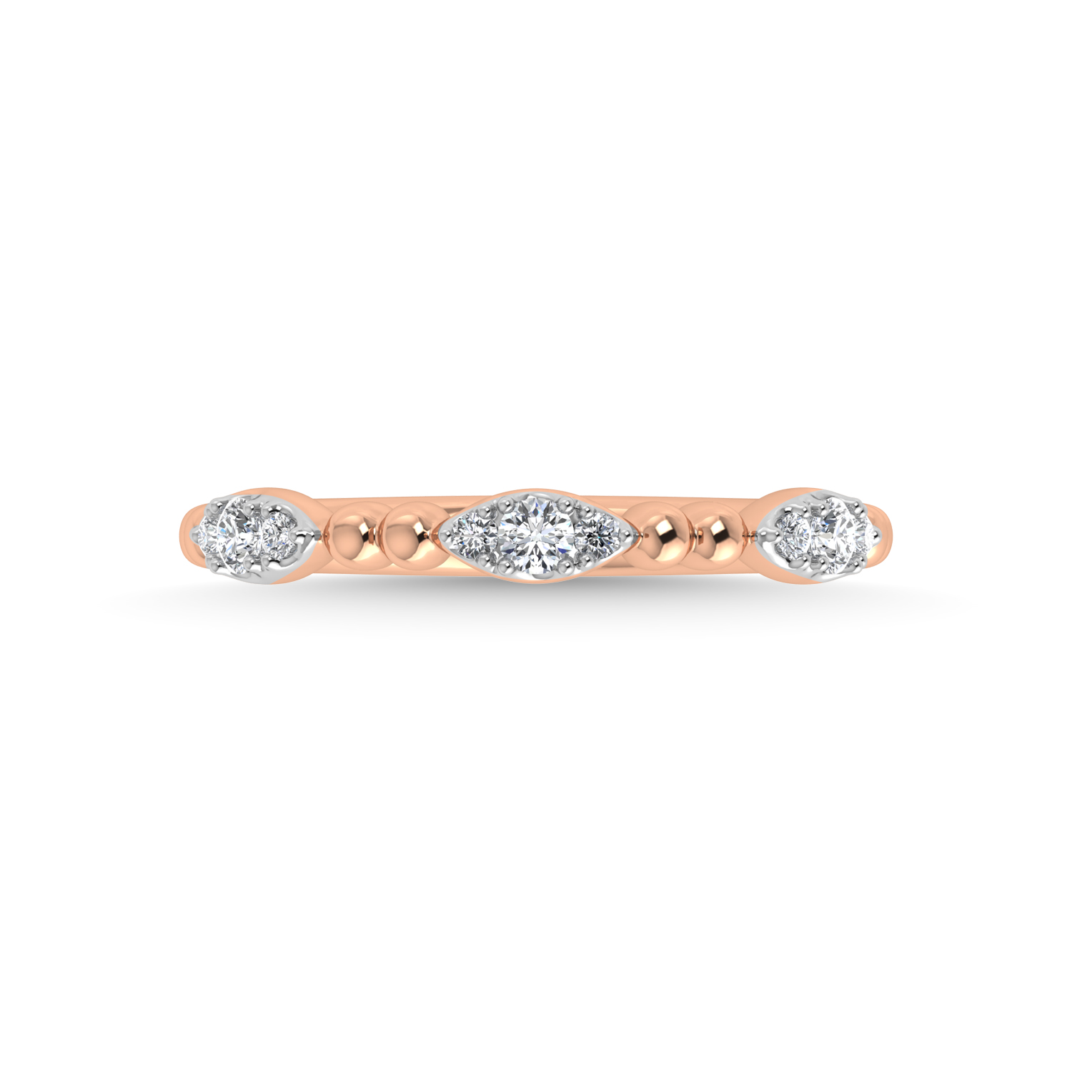 10K Rose Gold Diamond 1/5 Ct.Tw. Stackable Band